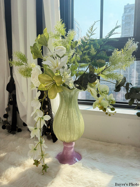 Centerpiece Contemporary Vases on Table, Modern Glass Vase for Flowers, Mid Century Glass Vases, Handmade Modern Vases for Living Room, Unique Decorative Glass Vase-Art Painting Canvas