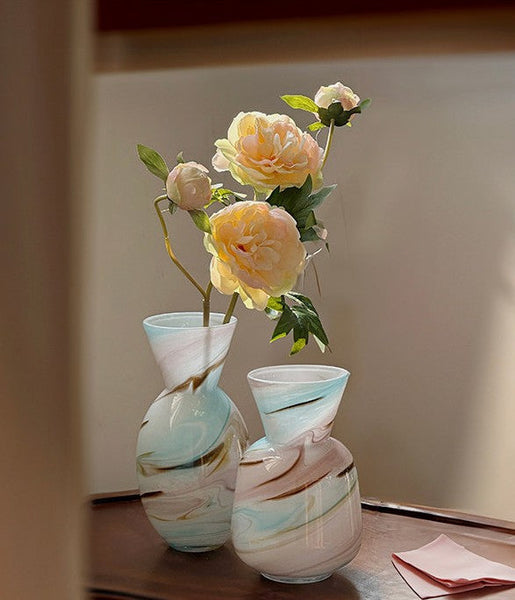 Flower Vases on Table, Handmade Glass Bud Vases, Vintage Small Glass Flower Vases, Water Holding Flower Vases-Art Painting Canvas