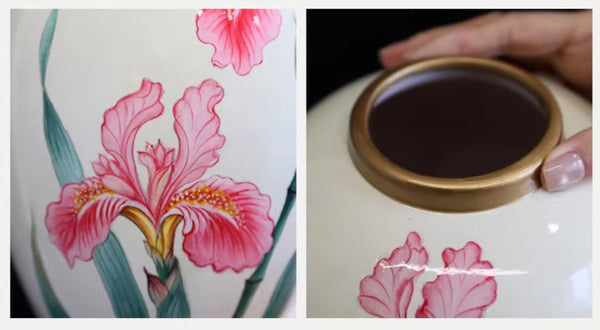 Large Flower Vases on Dining Table, Porcelain Flower Vases, Centerpiece Ceramic Bouquet Vases, Handmade Modern Flower Vase-Art Painting Canvas