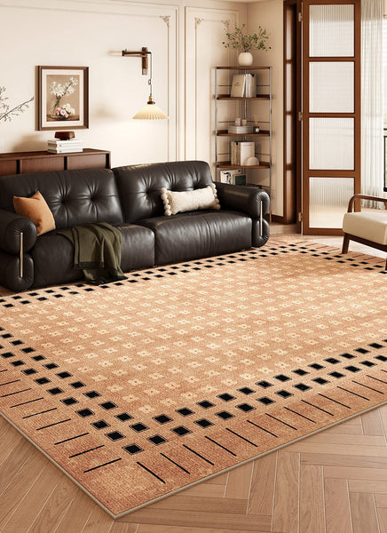 Modern Rug for Living Room, Brown Modern Carpets for Office, Geometric Contemporary Rugs for Dining Room, Bedroom Floor Carpets