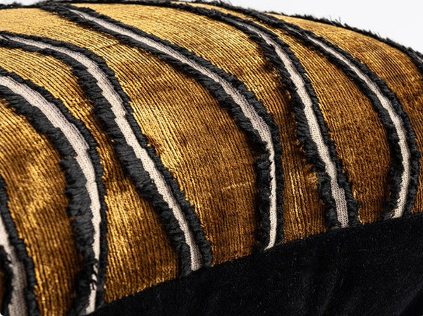 Golden Contemporary Pillows, Abstract Decorative Throw Pillows, Square Modern Throw Pillows for Couch, Large Simple Throw Pillow for Interior Design-Art Painting Canvas