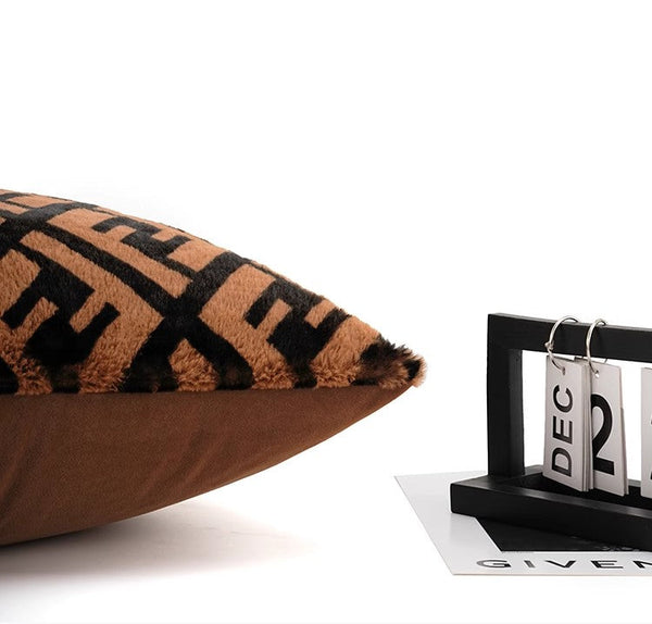 Decorative Pillow Covers, Brown Modern Pillows for Couch, Abstract Decorative Throw Pillows for Living Room, Large Modern Sofa Pillow Cases-Art Painting Canvas