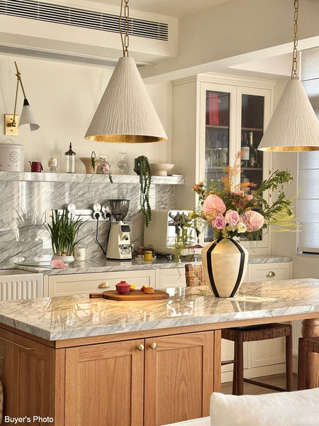 Centerpiece Ceramic Bouquet Vases, Porcelain Vases for Modern Home Decor, Large Contemporary Vases on Dining Table, Handmade Modern Flower Vase-Art Painting Canvas