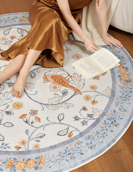 Dining Room Contemporary Round Rugs, Bedroom Modern Round Rugs, Modern Rug Ideas for Living Room, Circular Modern Rugs under Chairs-Art Painting Canvas