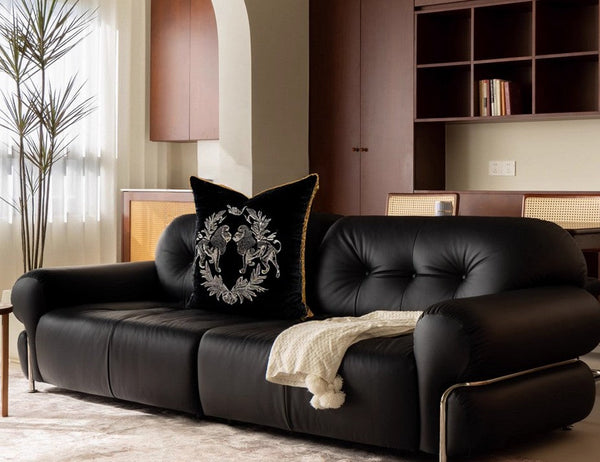 Modern Pillows for Couch, Embroidery Lion Decorative Pillow Covers, Decorative Throw Pillows for Living Room, Large Modern Sofa Pillows-Art Painting Canvas