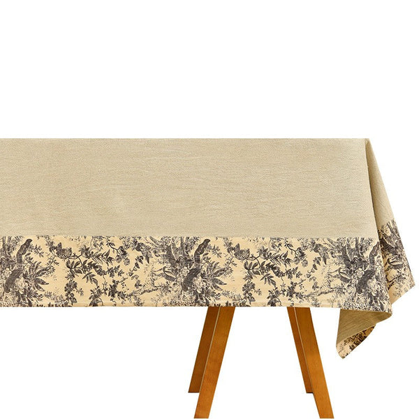 Cotton and Linen Rectangle Table Covers for Dining Room Table, Modern Tablecloth for Kitchen, Square Tablecloth for Coffee Table-Art Painting Canvas