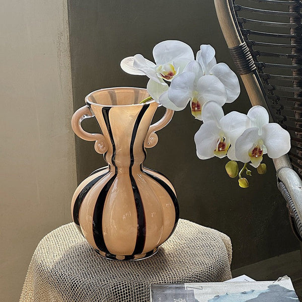 Creative Modern Vases for Living Room, Flower Vases on Table, Modern Glass Flower Vases, Glass Flower Vases, Handmade Glass Bud Vases-Art Painting Canvas