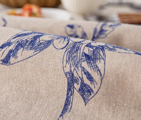 Dining Room Flower Table Cloths, Large Rectangular Table Covers for Kitchen, Farmhouse Table Cloth, Wedding Tablecloth, Square Tablecloth for Oval Table-Art Painting Canvas