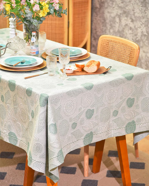 Modern Dining Room Table Cloths, Farmhouse Table Cloth, Wedding Tablecloth, Square Tablecloth for Round Table, Cotton Rectangular Table Covers for Kitchen-Art Painting Canvas