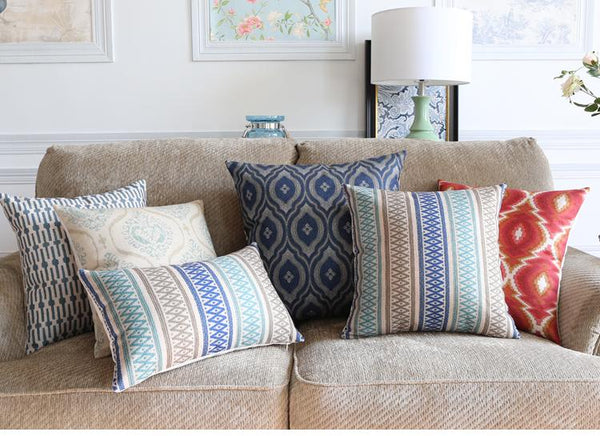 Decorative Pillows for Couch, Simple Modern Throw Pillows, Geometric Pattern Throw Pillows, Decorative Sofa Pillows for Living Room-Art Painting Canvas