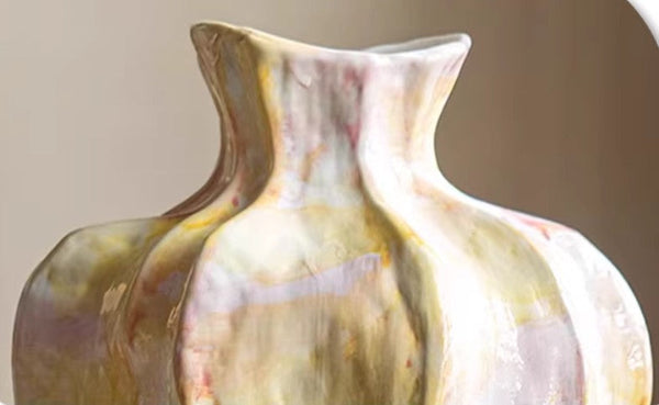 Handmade Modern Flower Vase, Centerpiece Ceramic Bouquet Vases, Large Contemporary Vases on Dining Table, Porcelain Vases for Modern Home Decor-Art Painting Canvas