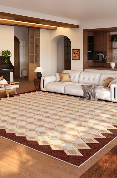 Abstract Contemporary Rugs for Office, Modern Living Room Rug Ideas, Geometric Modern Carpets, Mid Century Modern Rugs
