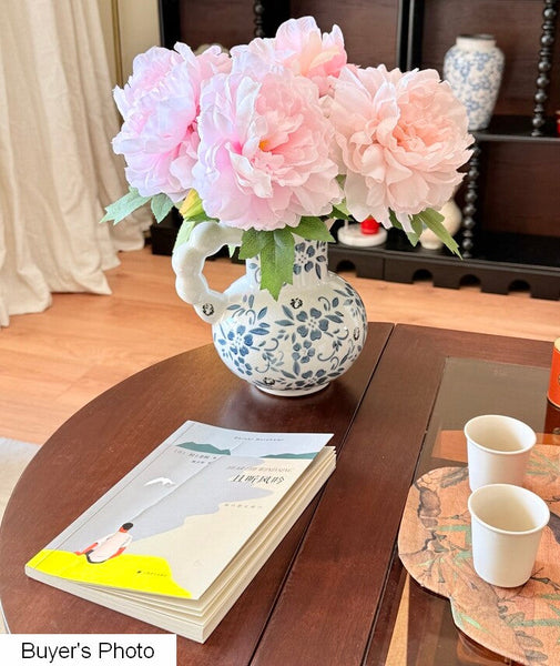 Handmade Water Holding Flower Vases, Rustic Porcelain Flower Vases, Ceramic Bud Vases, Small Flower Vases on Table-Art Painting Canvas