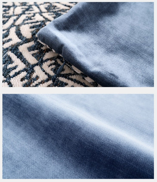 Modern Pillows for Couch, Blue Decorative Throw Pillows for Living Room, Decorative Pillow Covers, Large Modern Sofa Cushion-Art Painting Canvas