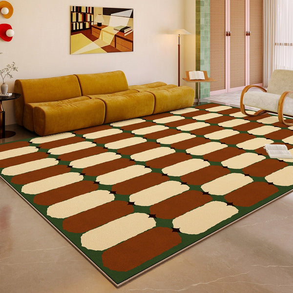 Geometric Modern Rugs, Mid Century Contemporary Rugs, Modern Living Room Rug Ideas, Colorful Area Rugs for Dining Room-Art Painting Canvas