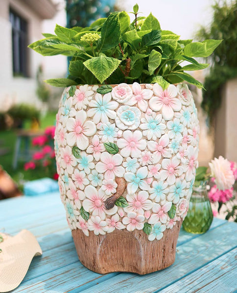 Beautiful Elephant Flowerpot, Modern Garden Flower Pot, Unique Animal Statue for Garden Ornaments, Resin Statue for Garden, Villa Outdoor Decor Gardening Ideas-Art Painting Canvas