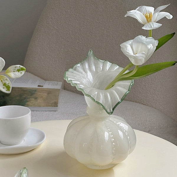 Modern Glass Flower Vases, Handmade Glass Bud Vases, Water Holding Flower Vases, Flower Vases on Table, Small Flower Vase-Art Painting Canvas