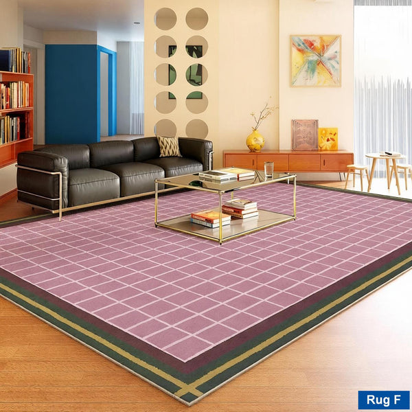 Colorful Modern Rugs for Living Room, Dining Room Geometric Modern Rugs, Mid Century Modern Rugs, Contemporary Modern Rugs under Coffee Table-Art Painting Canvas