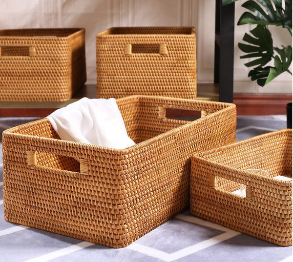 Large Storage Baskets for Bedroom, Storage Baskets for Bathroom, Rectangular Storage Baskets, Storage Baskets for Shelves-Art Painting Canvas