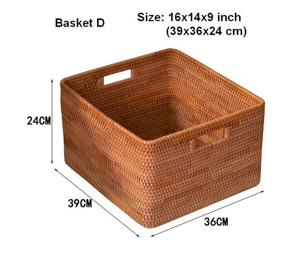 Storage Basket for Shelves, Large Rectangular Storage Baskets, Storage Baskets for Kitchen, Woven Rattan Storage Baskets for Bedroom-Art Painting Canvas