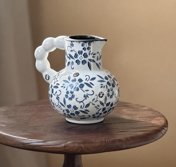 Handmade Water Holding Flower Vases, Rustic Porcelain Flower Vases, Ceramic Bud Vases, Small Flower Vases on Table-Art Painting Canvas