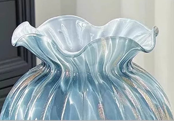 Modern Glass Bud Vases, Centerpiece Vases on Table, Handmade Liuli Vases, Color Glaze Vase, Contemporary Vases for Modern Home Decor-Art Painting Canvas