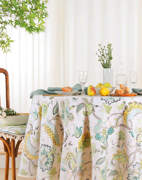 Rustic Table Covers for Kitchen, Large Rectangle Tablecloth for Dining Room Table, Country Farmhouse Tablecloth, Square Tablecloth for Round Table-Art Painting Canvas