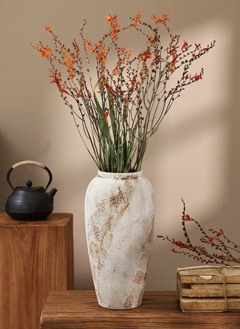 Natural Decorations, Flower Arrangement, Handmade Artificial Flower, Dried Fire Orchid Bouquet, Natural Dried Flowers-Art Painting Canvas
