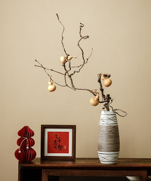 Large Flower Vase on Table, Modern Bouquet Flower Vases, Centerpiece on Dining Table, Handmade Pottery Flower Vases Urn, Water Holding Flower Vases-Art Painting Canvas