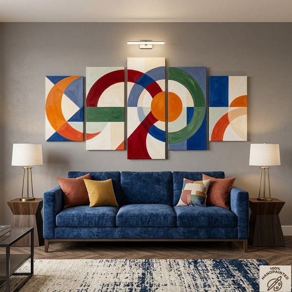 Geometric Contemporary Art, Abstract Acrylic Paintings, Hand Painted Canvas Art, Large Modern Paintings-Art Painting Canvas