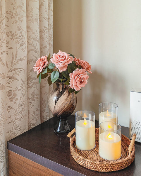 Modern Vases for Flowers, Unique Handmade Glass Bud Vases, Vintage Glass Flower Vases, Flower Vases on Table-Art Painting Canvas