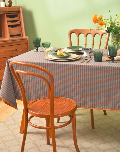 Cotton Chequer Rectangular Tablecloth for Kitchen, Rectangle Table Covers for Dining Room Table, Square Tablecloth for Coffee Table, Farmhouse Table Cloth-Art Painting Canvas
