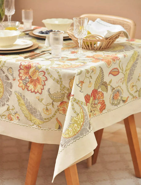 Extra Large Rectangle Tablecloth for Dining Room Table, Country Farmhouse Tablecloth, Square Tablecloth for Round Table, Rustic Table Covers for Kitchen-Art Painting Canvas