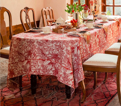 Jungle Animals Leopard Parrot Pattern Tablecloth for Home Decoration, Modern Rectangle Tablecloth for Dining Room Table, Large Square Tablecloth, Christmas Tablecloth-Art Painting Canvas