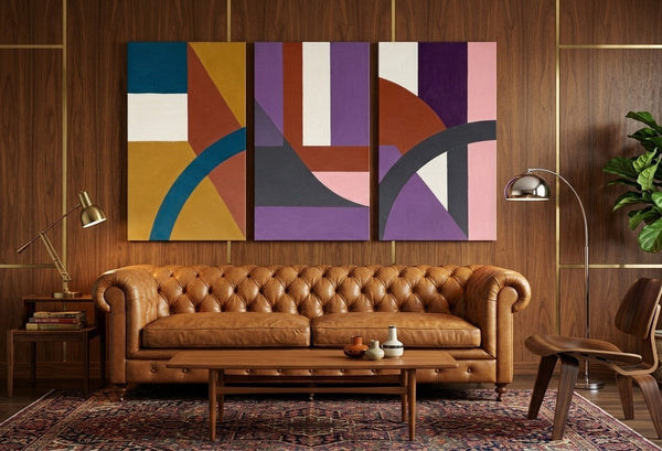 Large Abstract Paintings for Living Room, Multi Panel Canvas Art, Large Group Paintings, Geometric Abstract Paintings-Art Painting Canvas