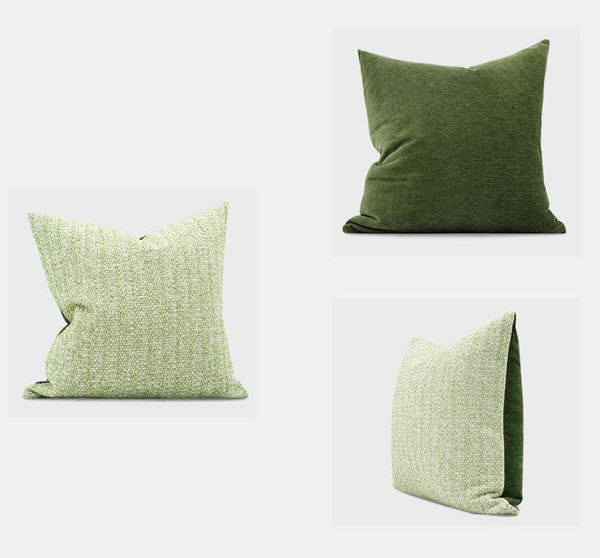 Green White Modern Sofa Pillows, Large Square Modern Throw Pillows for Couch, Simple Throw Pillow for Interior Design, Large Decorative Throw Pillows-Art Painting Canvas