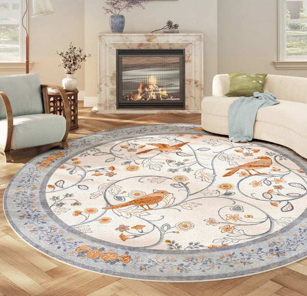 Dining Room Contemporary Round Rugs, Bedroom Modern Round Rugs, Modern Rug Ideas for Living Room, Circular Modern Rugs under Chairs-Art Painting Canvas