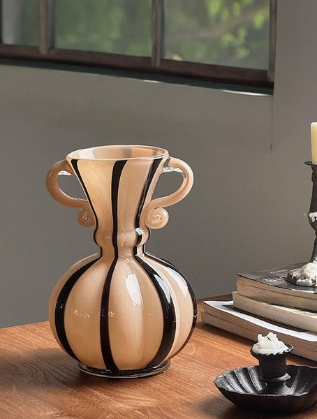 Creative Modern Vases for Living Room, Flower Vases on Table, Modern Glass Flower Vases, Glass Flower Vases, Handmade Glass Bud Vases-Art Painting Canvas