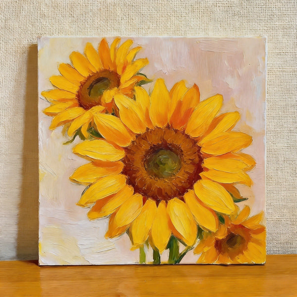 Sunflowers in Full Bloom, Still Life Painting, Hand Painted Canvas Art, Original Flower Paintings, Buy Small Paintings Online, Small Canvas Artwork-Art Painting Canvas