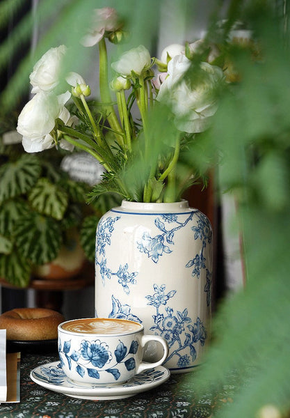 Traditional Tea Cup Set, Porcelain Tea Cups, Floral Tea Cup Set, Classic British Tea Cups, Elegant Tea Cup With Saucer, Ceramic Tea Cup with Saucer, Tea Cup Set, Vintage Tea Cup Set, Modern Ceramic Cups-Art Painting Canvas