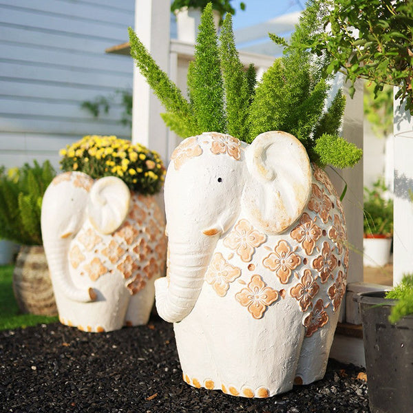 modern garden plant pots Oversized Modern Garden Flower Pot, Extra Large Elephant Garden Flower –  Art Painting Canvas