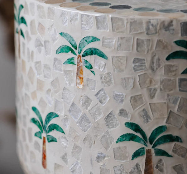 Modern Side Table, Contemporary Side Table, Portable Casual Side Table, Shell Small Sofa Side Table, Contemporary Bedside Table, Bedside Small Side Table, Creative Coffee Table, Elegant Small End Table-Art Painting Canvas
