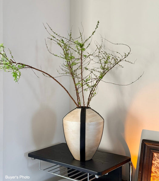 Large Contemporary Vases on Dining Table, Handmade Modern Flower Vase, Centerpiece Ceramic Bouquet Vases, Porcelain Vases for Modern Home Decor-Art Painting Canvas