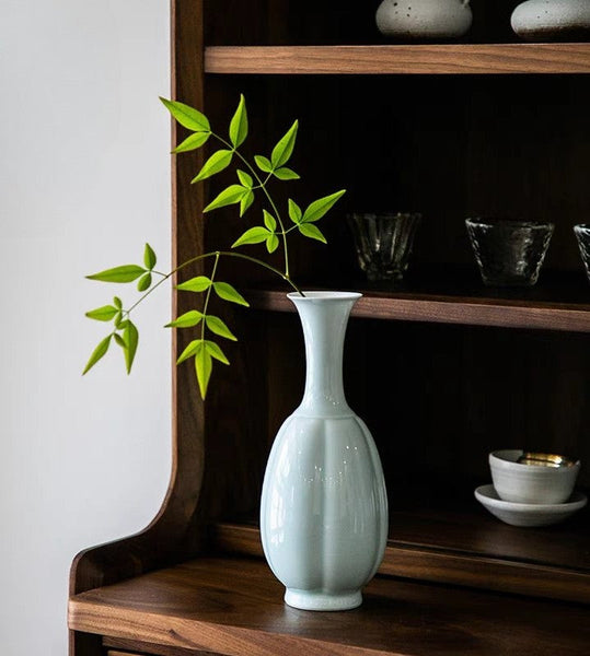 Small Flower Vases on Table, Rustic Porcelain Flower Vases, Ceramic Bud Vases, Handmade Water Holding Flower Vase-Art Painting Canvas