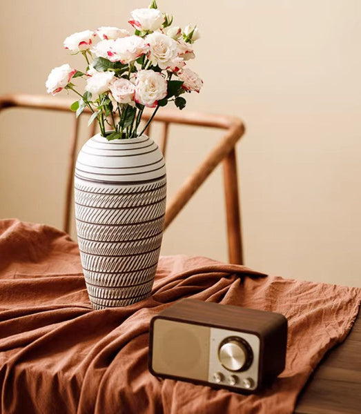 Modern Bouquet Flower Vases, Centerpiece on Dining Table, Large Flower Vase on Table, Handmade Pottery Flower Vases Urn, Water Holding Flower Vases-Art Painting Canvas