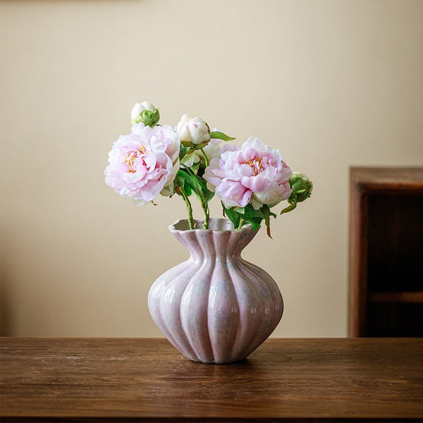 Handmade Water Holding Flower Vases, Porcelain Flower Vases, Modern Flower Vase Centerpiece on Table, Ceramic Bouquet Vases-Art Painting Canvas