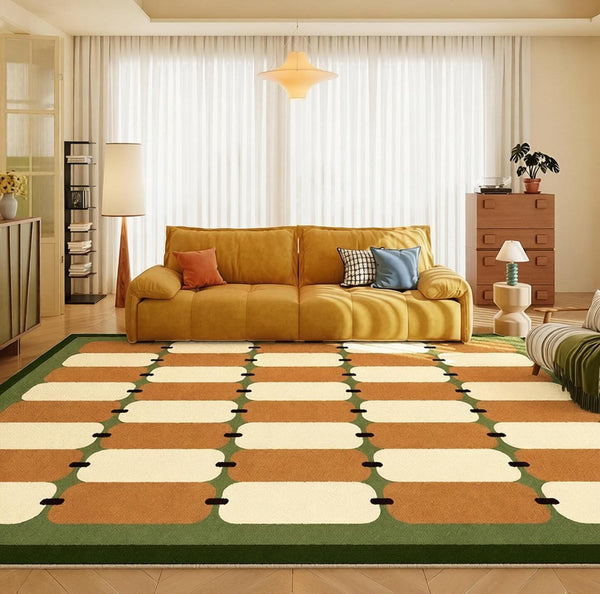 Abstract Modern Rugs for Bedroom, Contemporary Modern Rugs for Living Room, Geometric Area Rugs for Bedroom, Colorful Modern Rugs-Art Painting Canvas