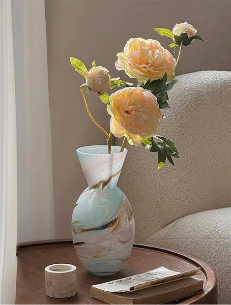 Flower Vases on Table, Handmade Glass Bud Vases, Vintage Small Glass Flower Vases, Water Holding Flower Vases-Art Painting Canvas