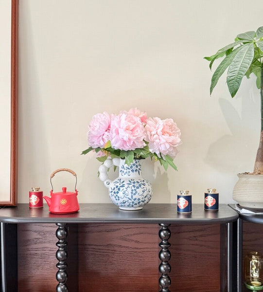 Handmade Water Holding Flower Vases, Rustic Porcelain Flower Vases, Ceramic Bud Vases, Small Flower Vases on Table-Art Painting Canvas