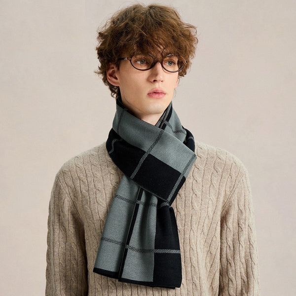 Men's Wool Scarf Winter, Long Wool Man Scarf, Business Casual Scarf for Men, Formal Men Scarf Styles, Men's Winter Scarves, Unique Gifts for Men